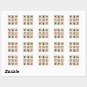 自然のスタンプコラージュ スクエアシール (シート)