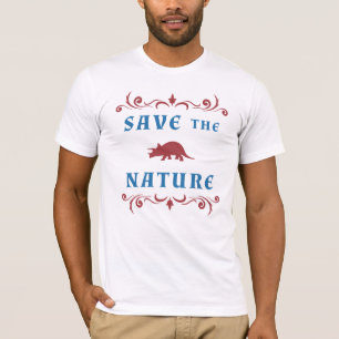 自然のトリケラトプスを救って下さい Tシャツ