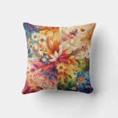 「自然のバースト：対称フローライラストレーション」 クッション (裏面)