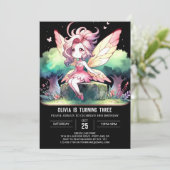 自然のパステル フェアリー 誕生日 招待状 (スタンド正面)