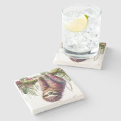 自然のパターン – Jungle Sloth ストーンコースター (横)