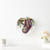 自然のパターン – Jungle Sloth ラウンド壁時計 (ホーム)