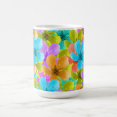 自然のパレット：三色の花開花 コーヒーマグカップ (中央)