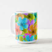 自然のパレット：三色の花開花 コーヒーマグカップ (正面左)