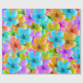 自然のパレット：三色の花開花 ラッピングペーパー (フラット)