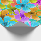 自然のパレット：三色の花開花 ラッピングペーパー (角)