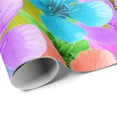 自然のパレット：三色の花開花 ラッピングペーパー (ロールコーナー)