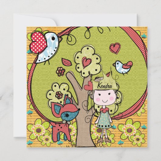 自然のプリンセスの誕生日の招待状 招待状 (正面)