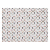 自然のプリントが入ったクリーム色のテーブルクロス テーブルクロス (正面(横))