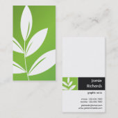 自然のプリント-緑の葉 名刺 (正面/裏面)