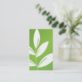 自然のプリント-緑の葉 名刺 (スタンド正面)