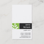 自然のプリント-緑の葉 名刺 (裏面)