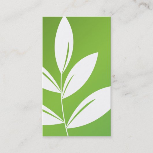 自然のプリント-緑の葉 名刺 (正面)