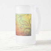 自然のヘイズ：雨に柔らかいアヒル&クレーン フロストグラスビールジョッキ (正面右)