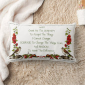 自然のボーダーが付いている平静の祈りの言葉: 手描き ランバークッション (ブランケット)