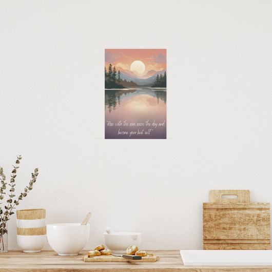 自然のポジティブさ:平和と喜びを抱く ポスター (キッチン)