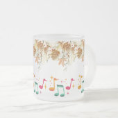 自然のメロディ：茶色の音符離れ付 フロストグラスマグカップ (正面右)