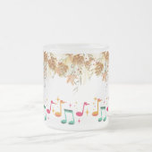 自然のメロディ：茶色の音符離れ付 フロストグラスマグカップ (中央)