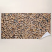 自然のユニークな小石は写真に投石します ビーチタオル (正面)