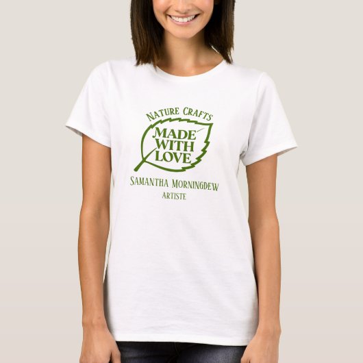 自然のラベル - 愛を込めて - 葉1 Tシャツ (正面)