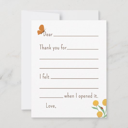 自然の不思議 キッズ 塗りつぶし サンクスノート サンキューカード (正面)