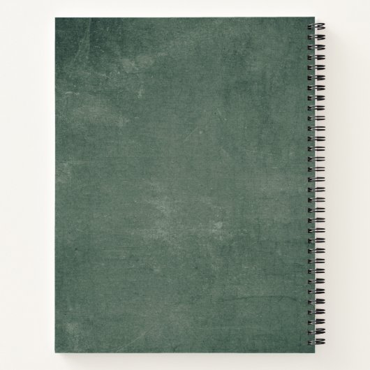 自然の中で待つ冒険　グリーンチョークボードのウェディング ノートブック (裏面)