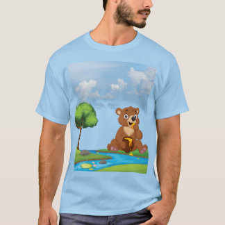 自然の中で感じるSweet Moments 〜 かわいい熊 Tシャツ