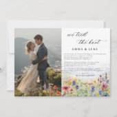 自然の中で挙式したことを伝える ワイルドフラワー 山 フォトQR結婚式 案内状 (正面)