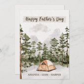 自然の中で楽しむ水彩キャンピング 父の日のカード シーズンカード (正面/裏面)