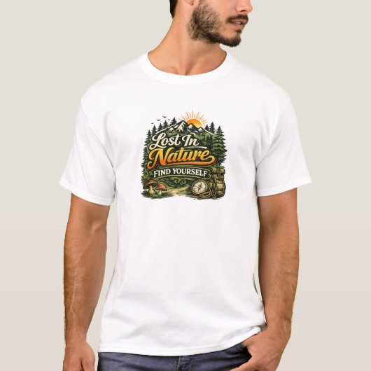 自然の中で自分を見つけて Tシャツ (正面)