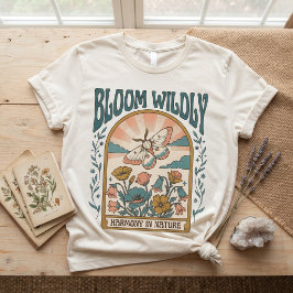 自然の中で華やかに咲く ヴィンテージフラワーハーモニー Tシャツ