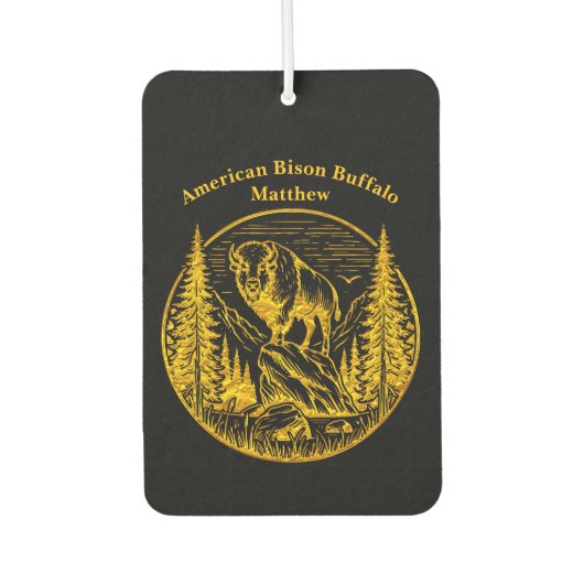 自然の中で誇らしげに立つバイソン カーエアーフレッシュナー (正面)