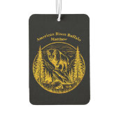 自然の中で誇らしげに立つバイソン カーエアーフレッシュナー (裏面)