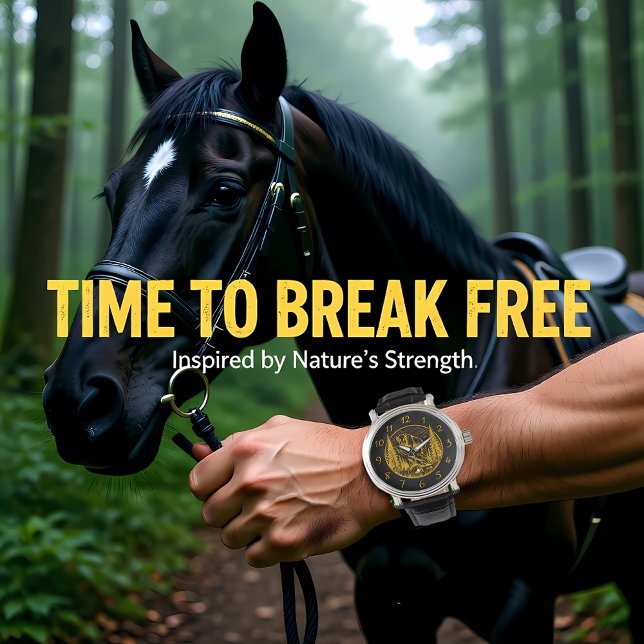 自然の中で誇らしげに立つバイソン 腕時計 (クリエイターアップロード済み)