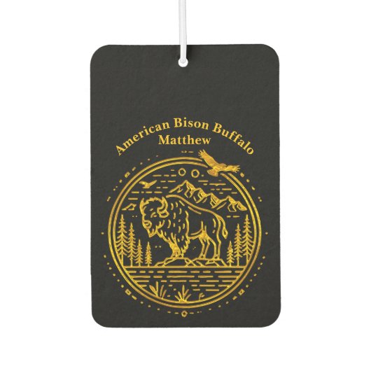 自然の中で雄大に立つバイソン カーエアーフレッシュナー (正面)