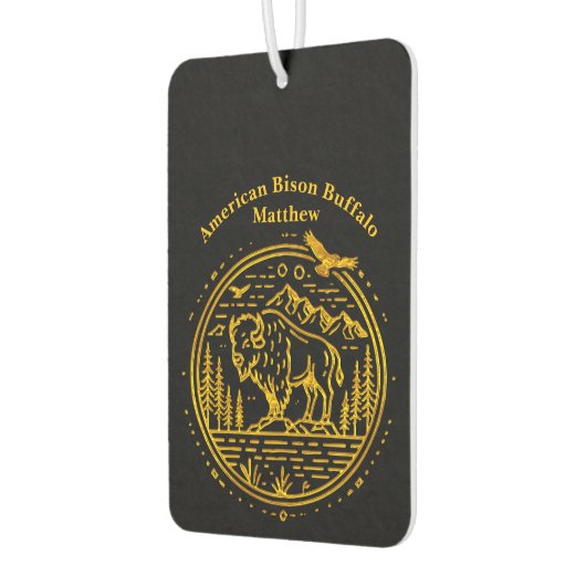 自然の中で雄大に立つバイソン カーエアーフレッシュナー (左)