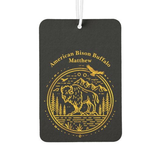 自然の中で雄大に立つバイソン カーエアーフレッシュナー (裏面)