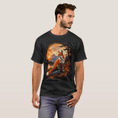 自然の中のキツネ、森と太陽のあるキツネ Tシャツ (正面フル)