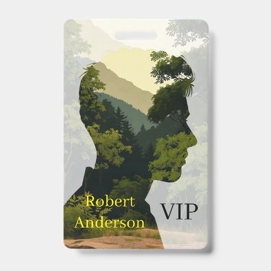 自然の中のシルエット セレニティ VIP バッジ (正面)