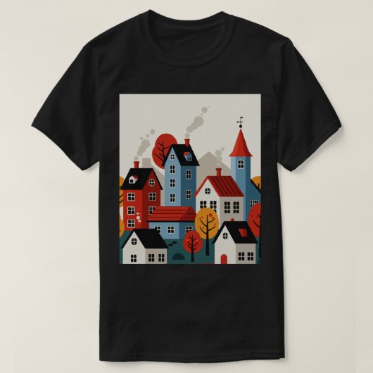 自然の中の街 Tシャツ (デザイン正面)
