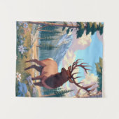 自然の中の鹿 タペストリー (正面(横))