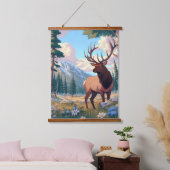 自然の中の鹿 吊り下げ型タペストリー (寝室)