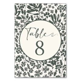 自然の優雅さ：ダークグリーンの植物 テーブルナンバー