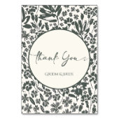 自然の優雅さ：ダークグリーンの植物 テーブルナンバー (正面)