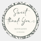 自然の優雅さ：ダークグリーンの植物 ラウンドシール (正面)