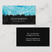 自然の写真撮影の水彩画の森林カメラマン 名刺 (正面/裏面)