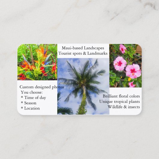 自然の写真撮影 名刺 (裏面)