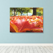 自然の写真 壁掛けアート装飾 紅葉 赤 キャンバスプリント (インサイチュ (ウッドフロア))