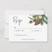 自然の冬の美しさと松 出欠カード (正面)