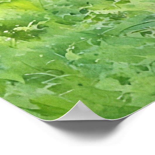 自然の双子のかわいい鹿の水彩画アート ポスター (角)